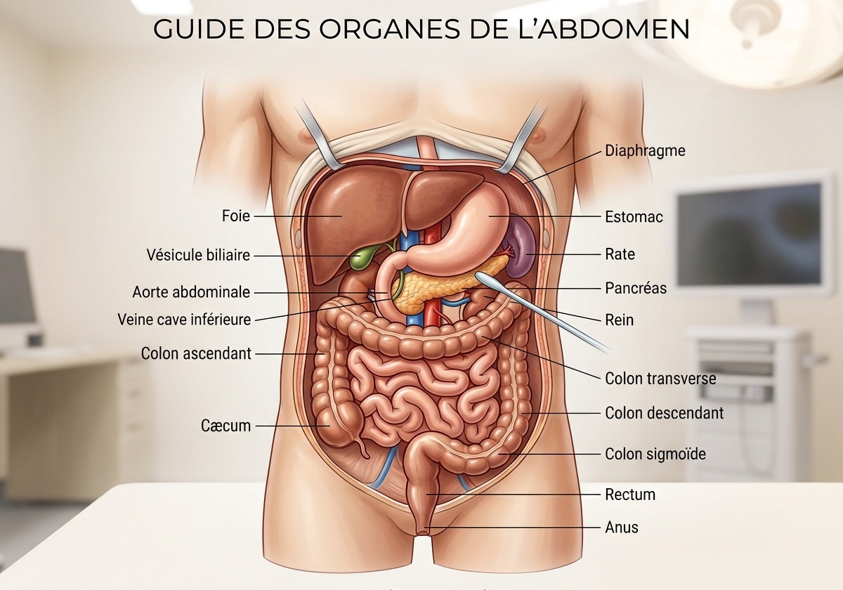 Guide anatomique des organes de l'abdomen