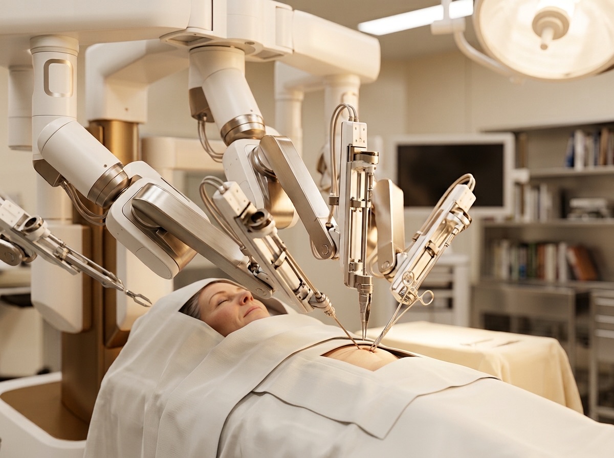 Robot chirurgical moderne en salle d'opération